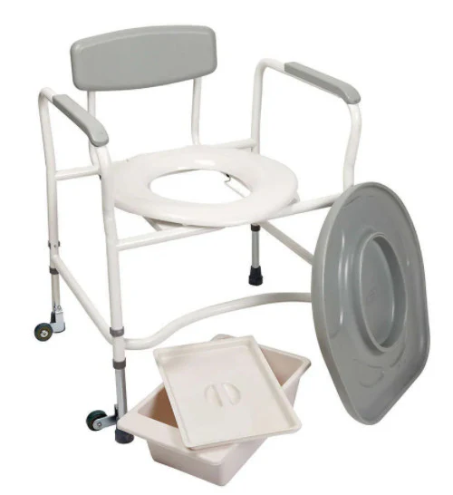 Bariatric commode with fixed arms - Image 2
