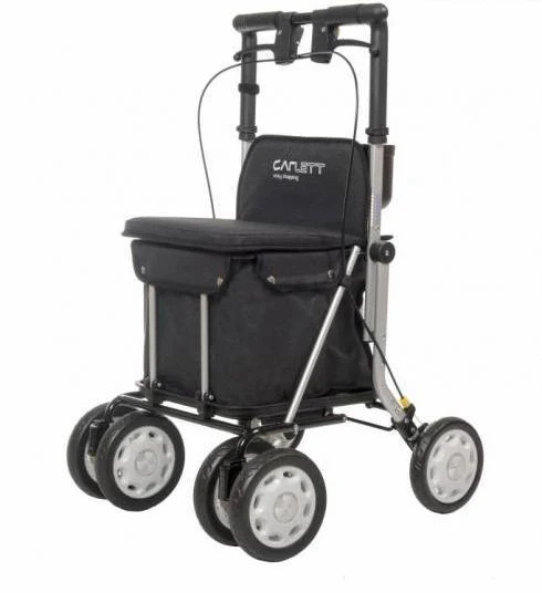 Carlett Shopping Rollator/Walker Trolley Black with One Hand Brake