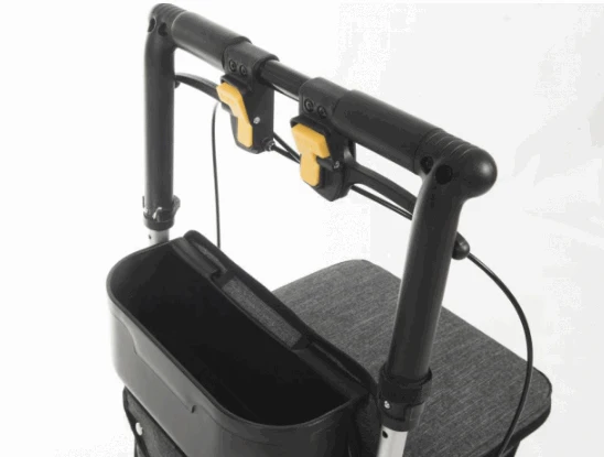 Carlett Shopping Rollator/Walker Trolley Black with One Hand Brake - Image 4
