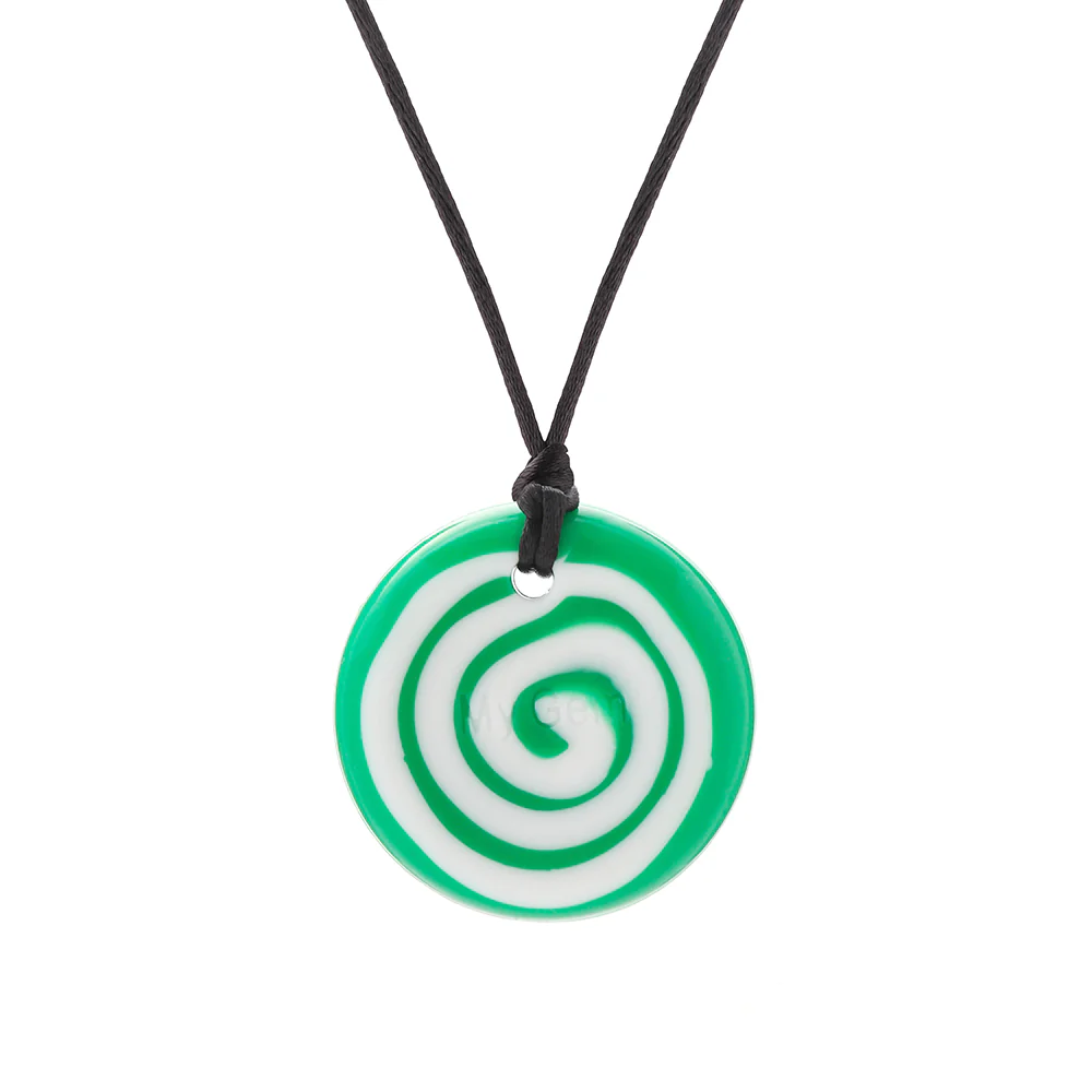 Chewigem – Button Pendant - Swirl Pattern - Image 4