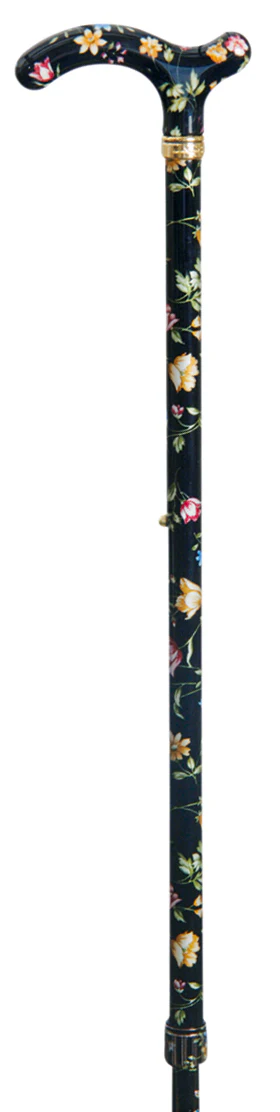 Classic Canes Slimline Chelsea Cane Black Floral - Image 3