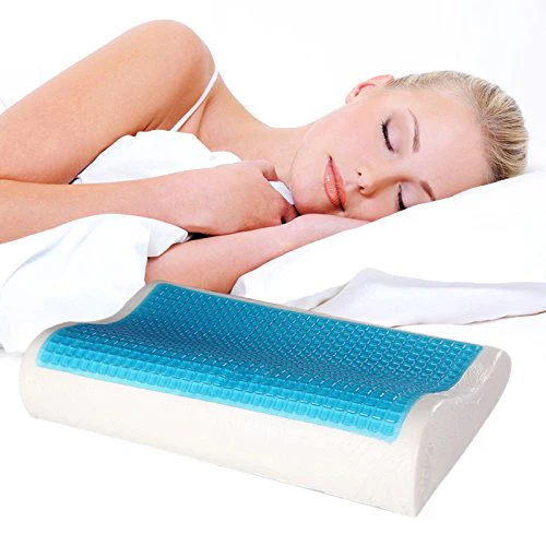 Cooling Gel Memory Foam Contour Pillow with Soft Air Knit Fabric Cover - Image 3