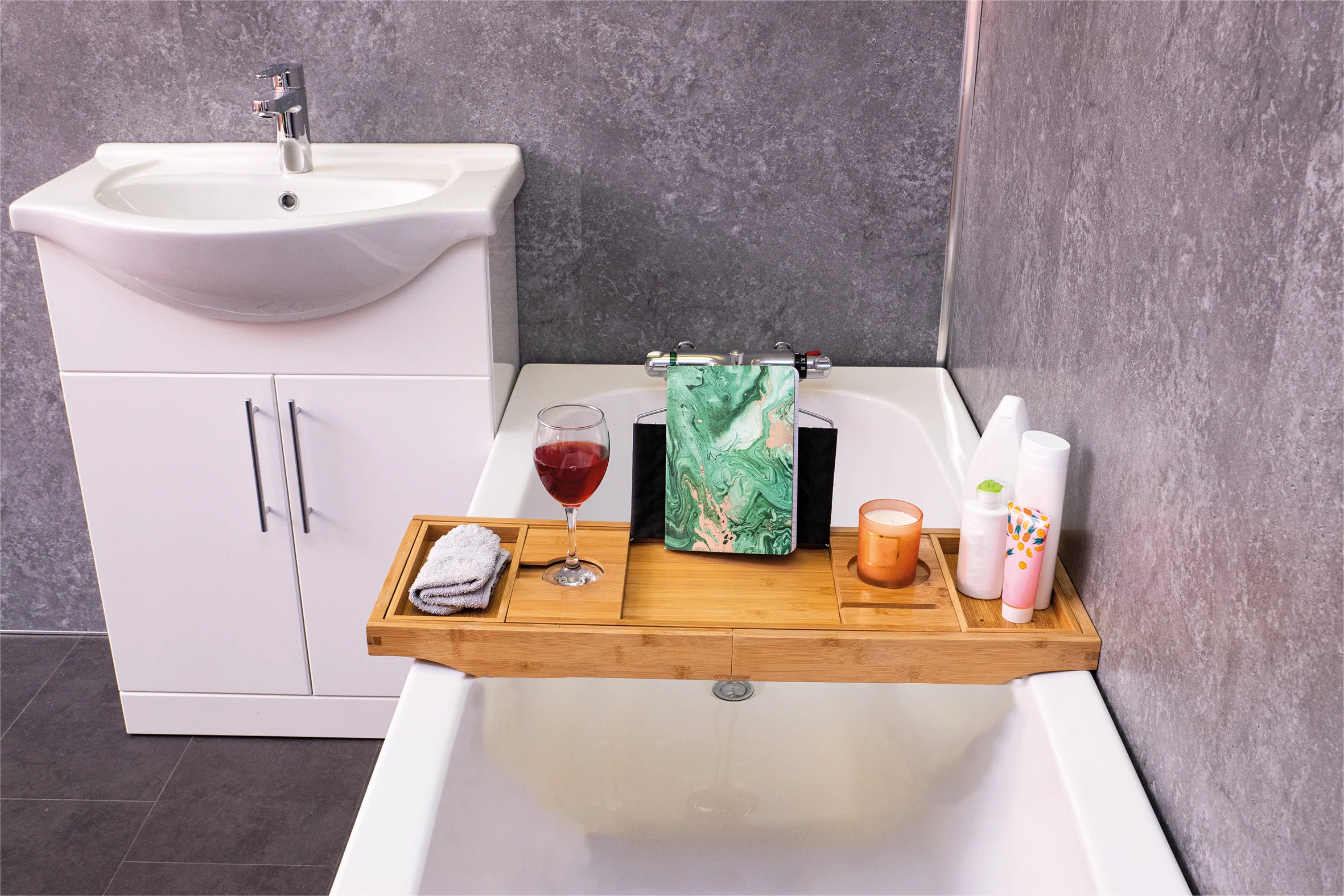 Bed and Bath Tray Table with Extending Sides and Legs