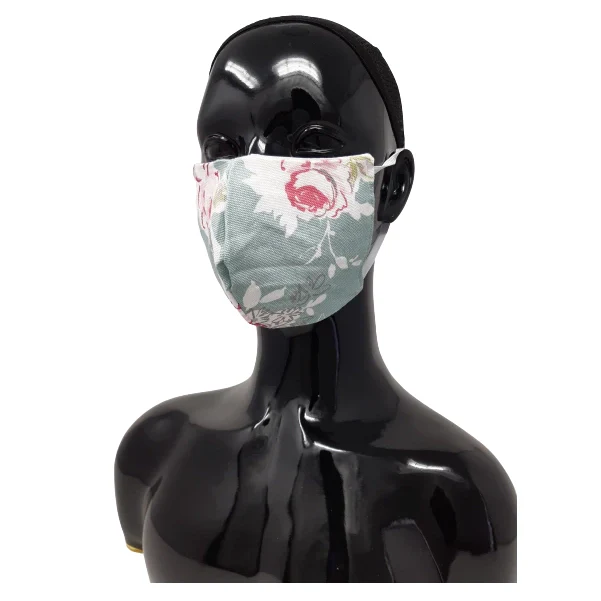 Washable, Reusable Face Mask | Teal Flowers
