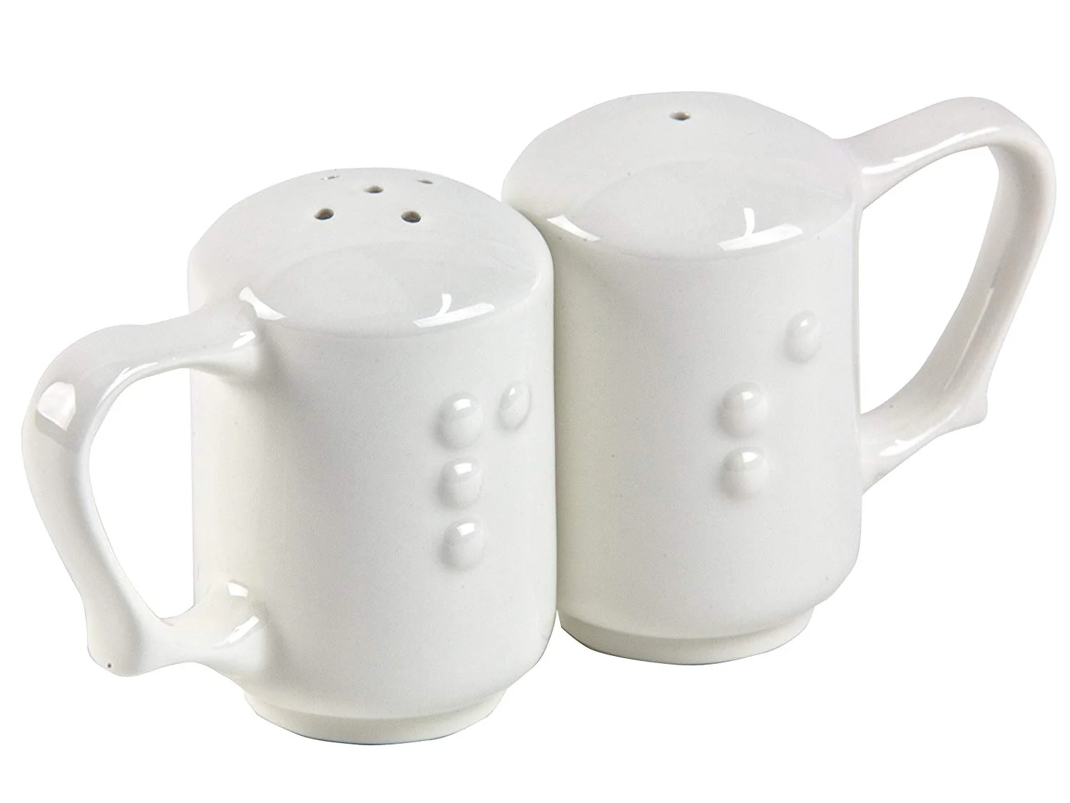 Wade Dignity One Handled Salt & Pepper Shakers – White - Image 2