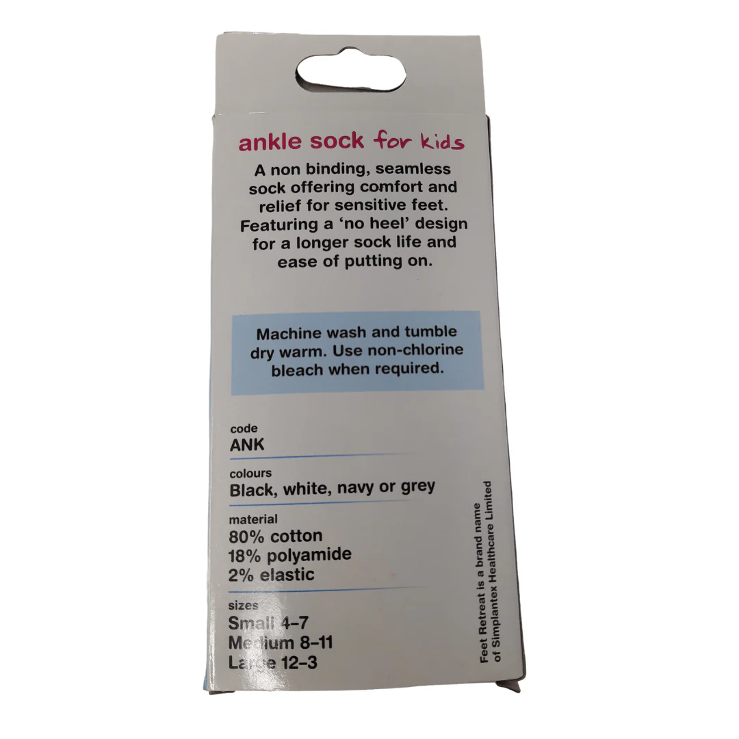 Feet Retreat Ankle Socks for Kids – Black Children's Socks - Image 2