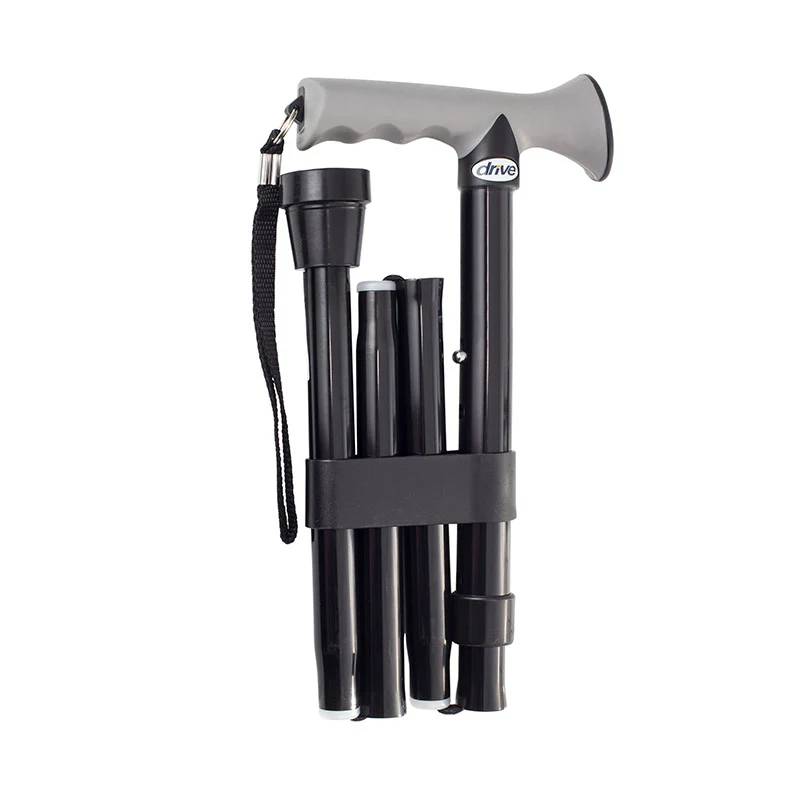 Folding Walking Stick with Gel Grip Handle and Folding Stick Clip - Image 4