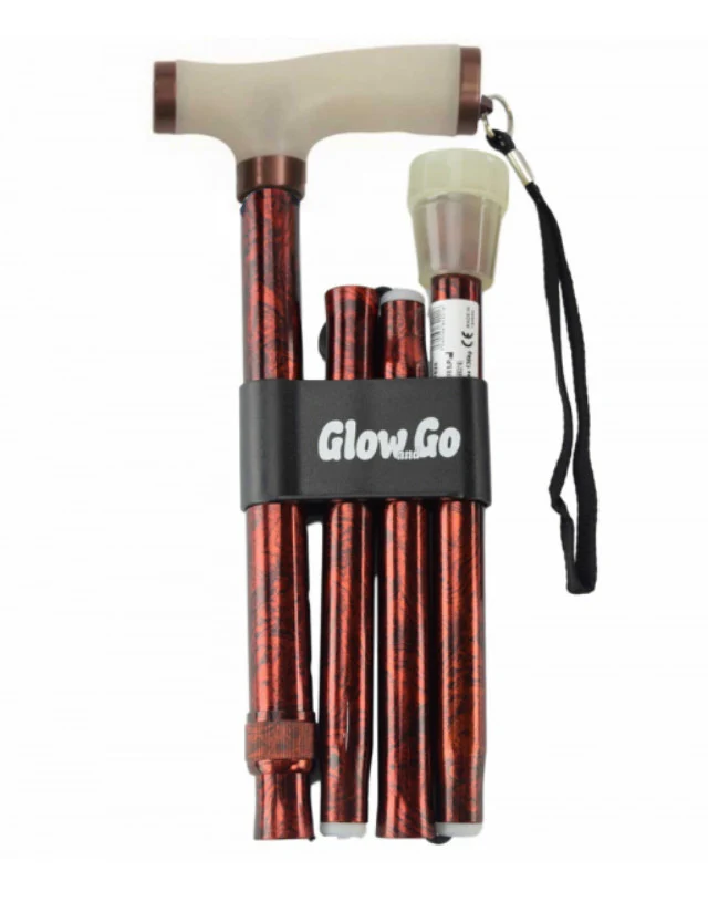 Folding Walking Stick with Glow Grip Handle - Image 3