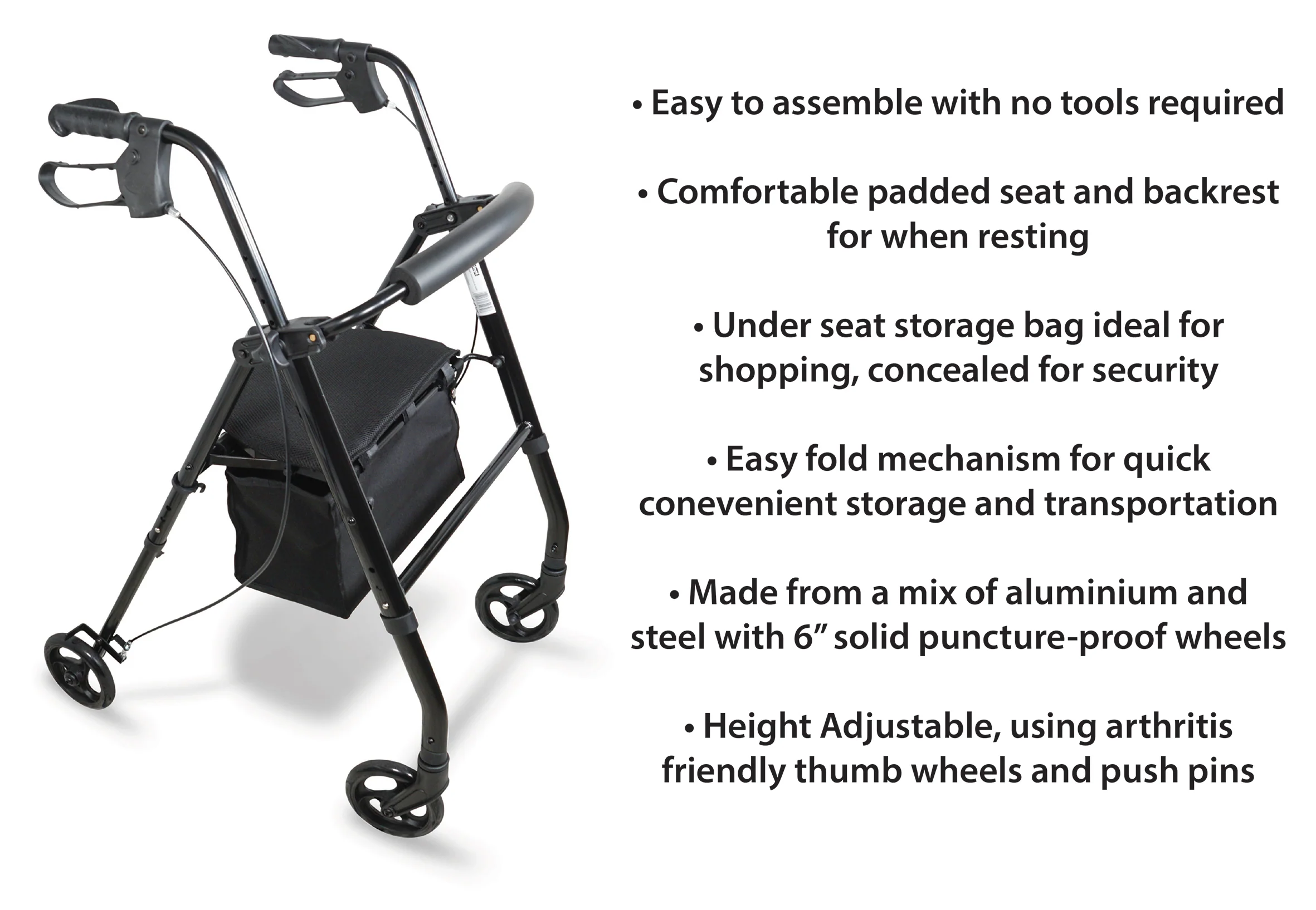 Lightweight Four Wheeled Rollator - Image 8