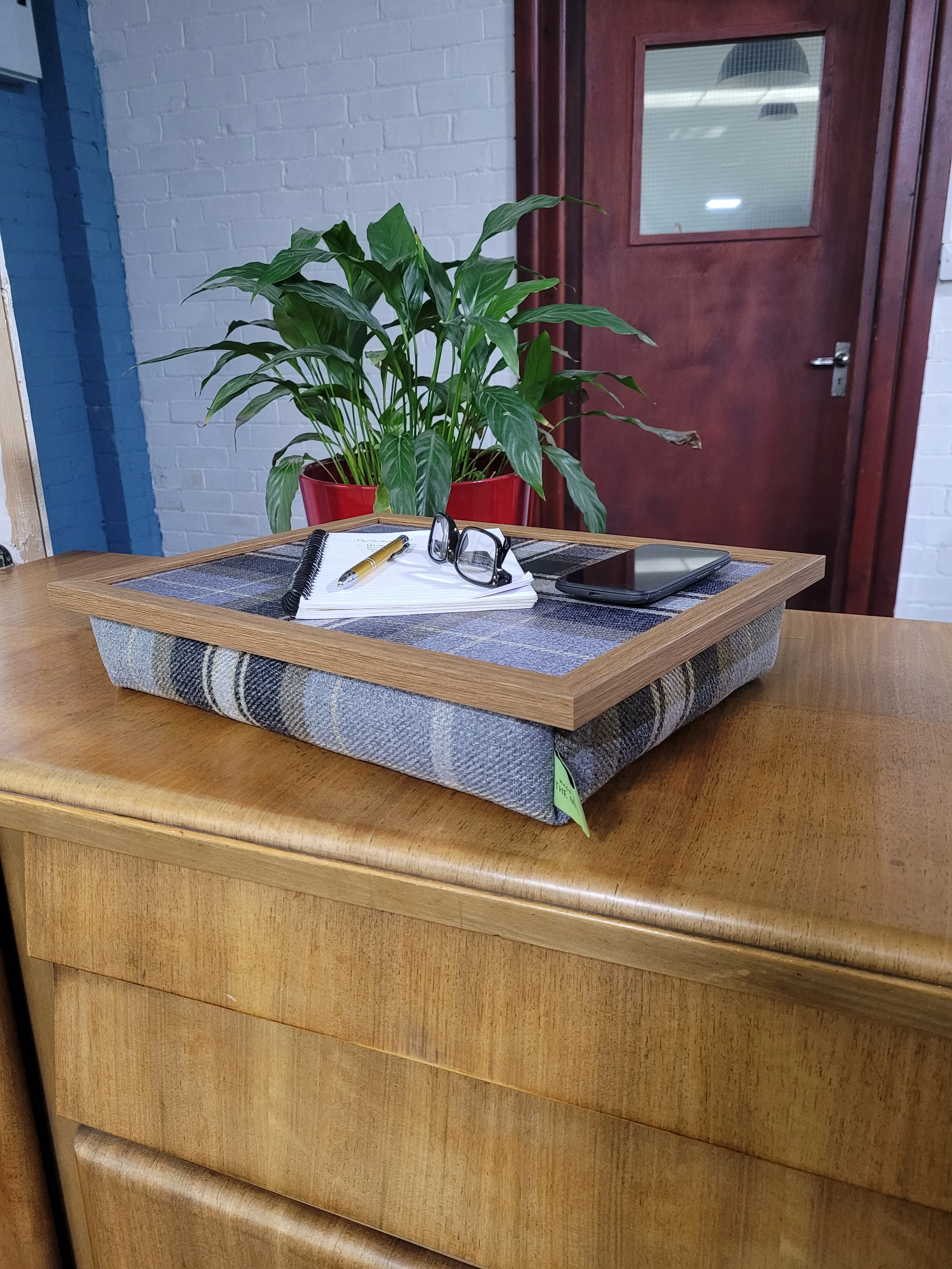 Luxury Beagle Tweed Lap Tray With Cushion Bean Bag from Made in the Mill - Image 5