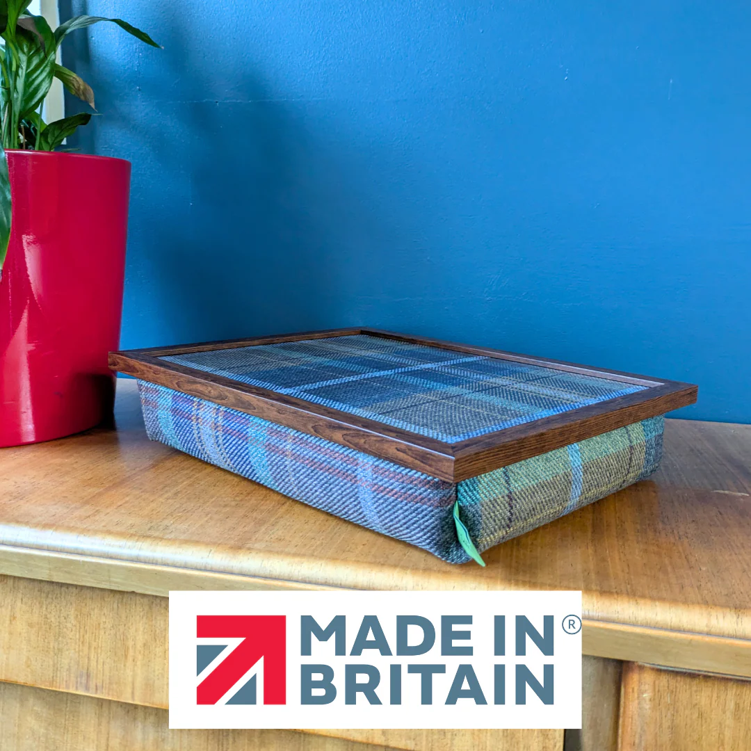 Luxury Bedlington Tweed Lap Tray with Bean Bag Base from Made in the Mill