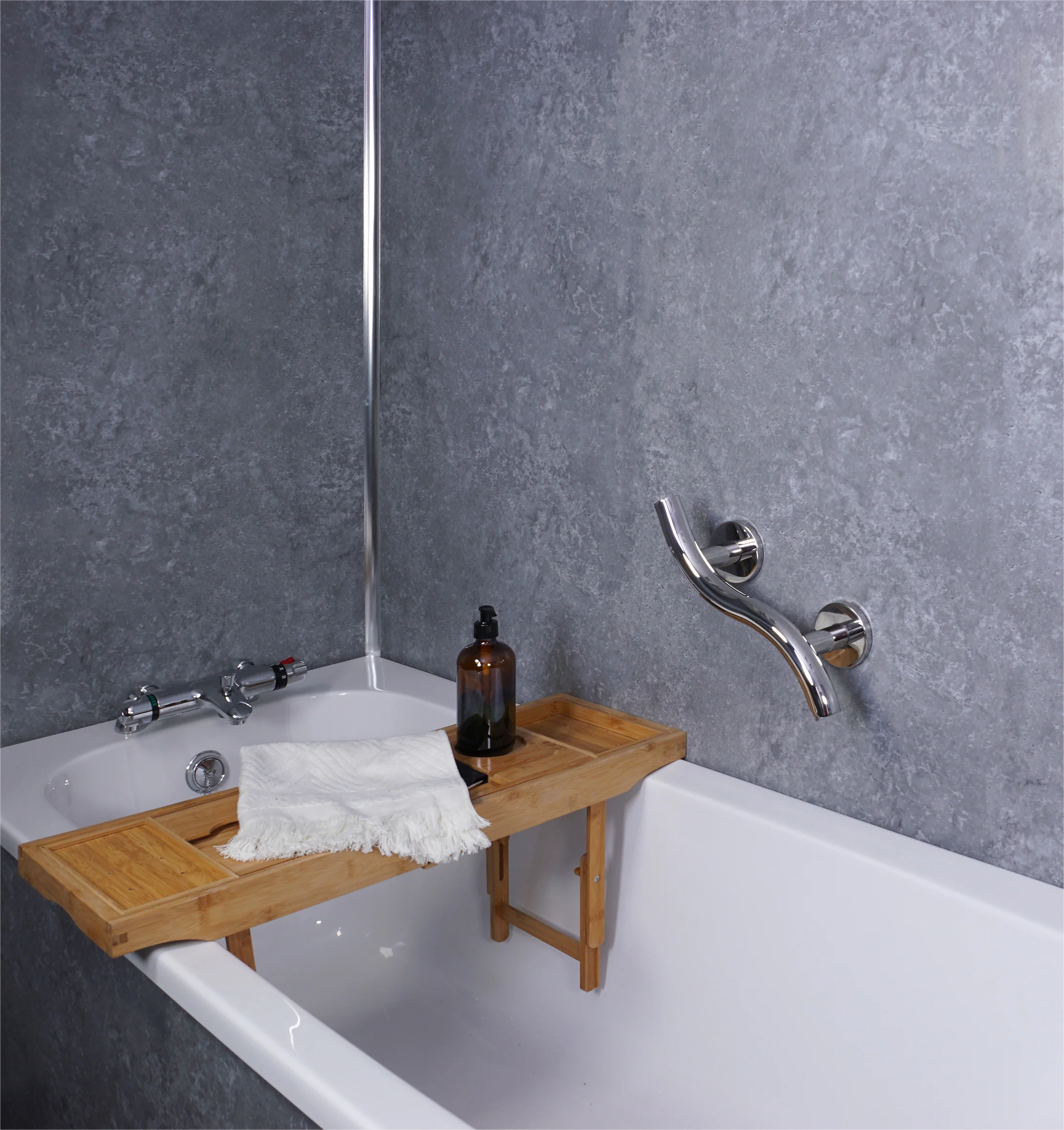 Luxury Curved Stainless Steel Grab Bar in a Polished Finish - 355mm - Image 5