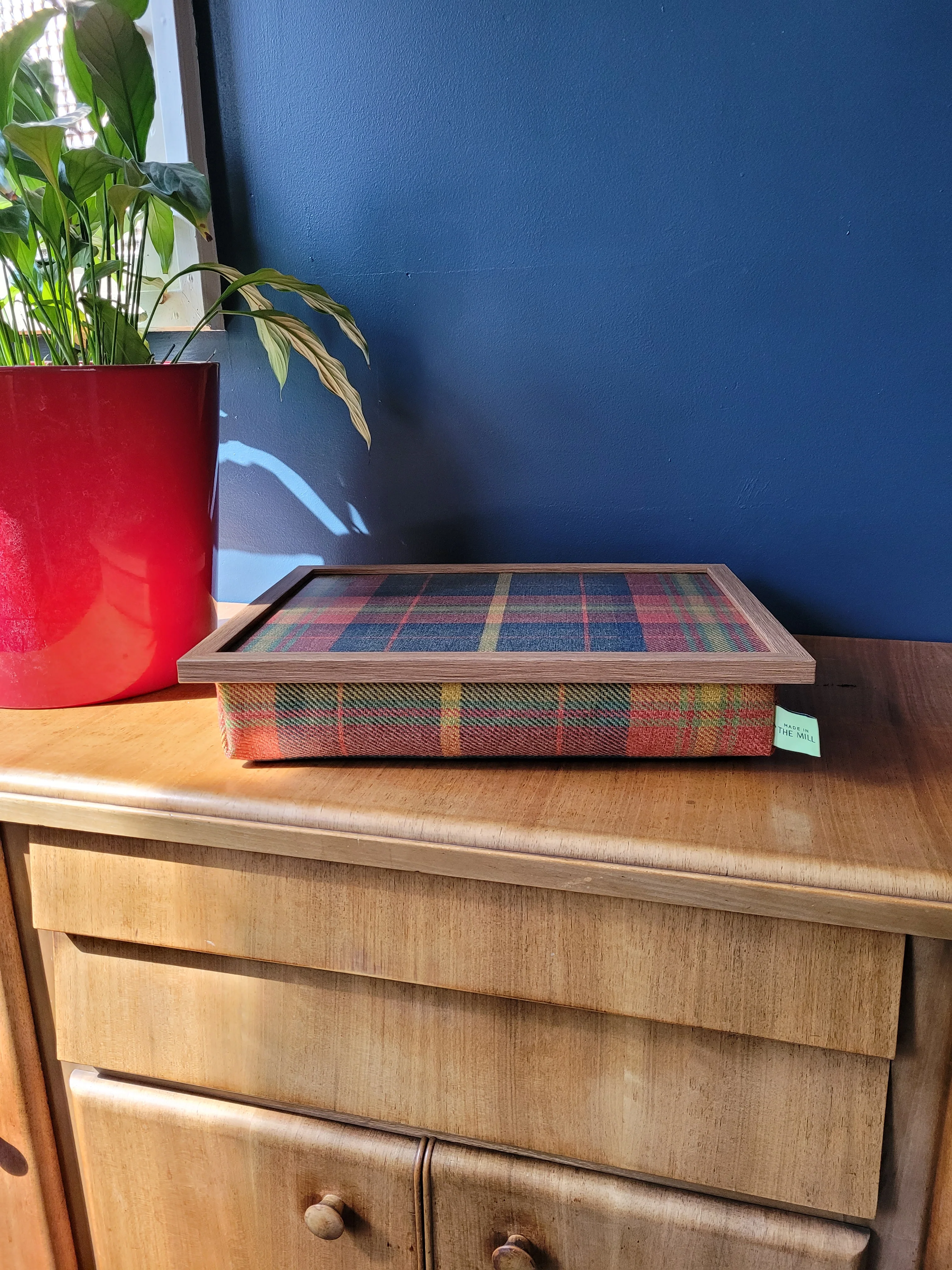 Luxury Dachshund Tartan Lap Tray With Bean Bag from Made in the Mill - Image 2