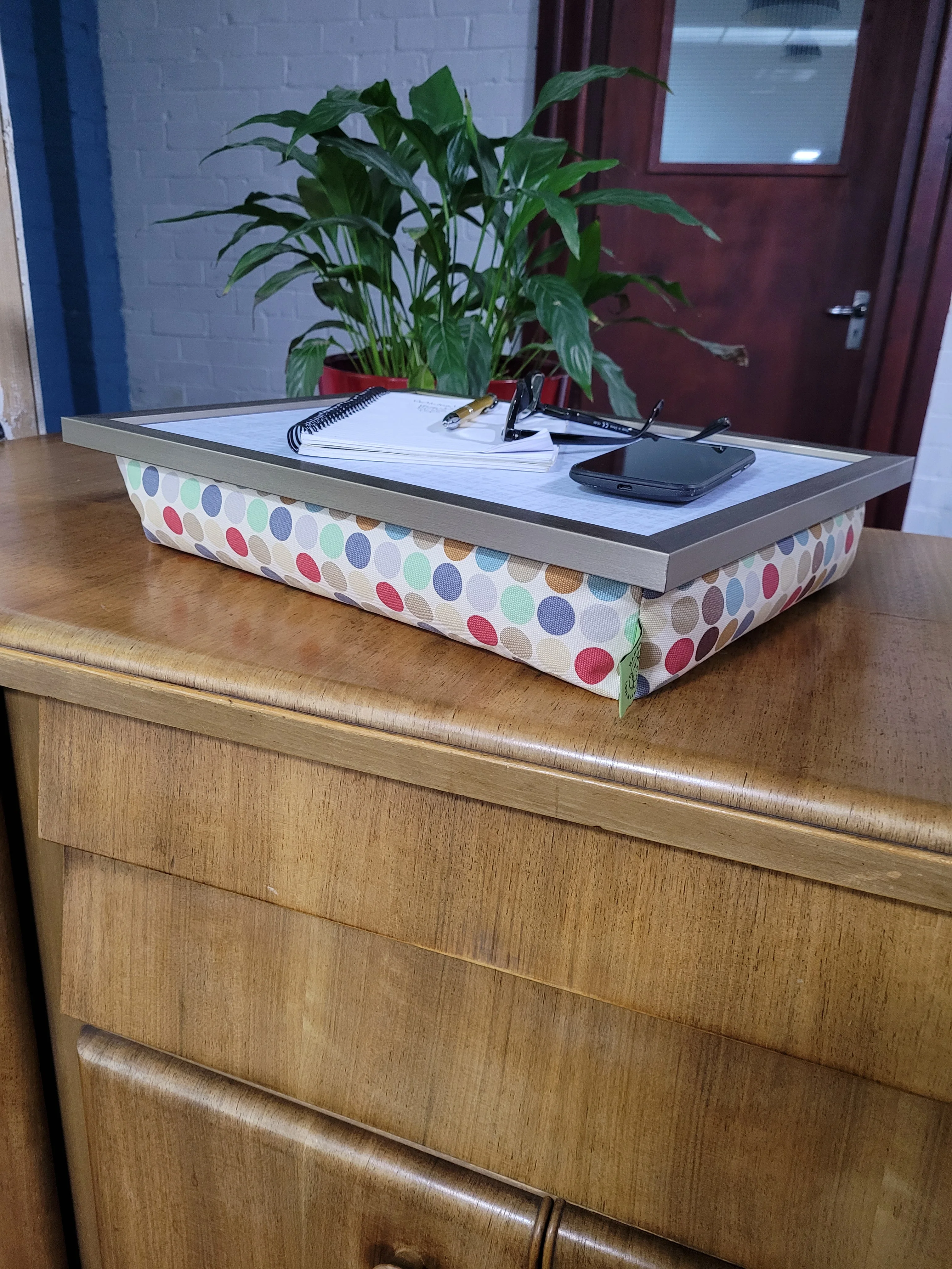Luxury Lap Tray With Bean Bag from Made in the Mill - Polka Dot Design - Image 2