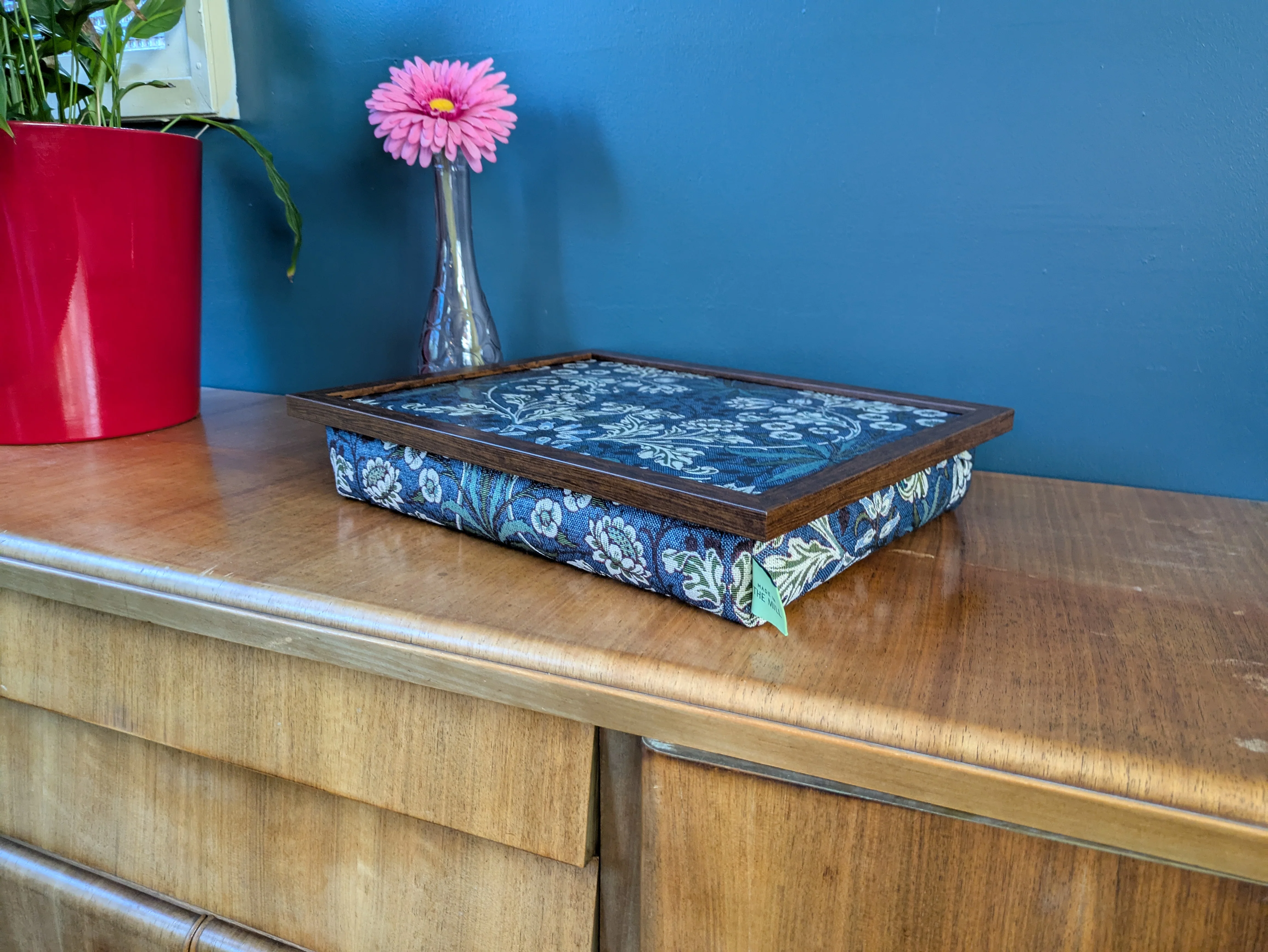 Luxury William Morris "Hyacinth" Lap Tray With Bean Bag from Made in the Mill