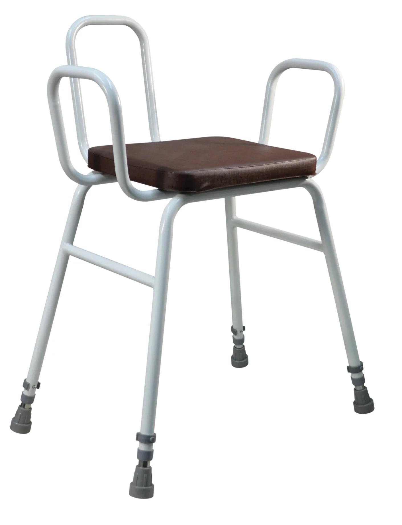 Malling Perching Stool with Back & Arms – Brown