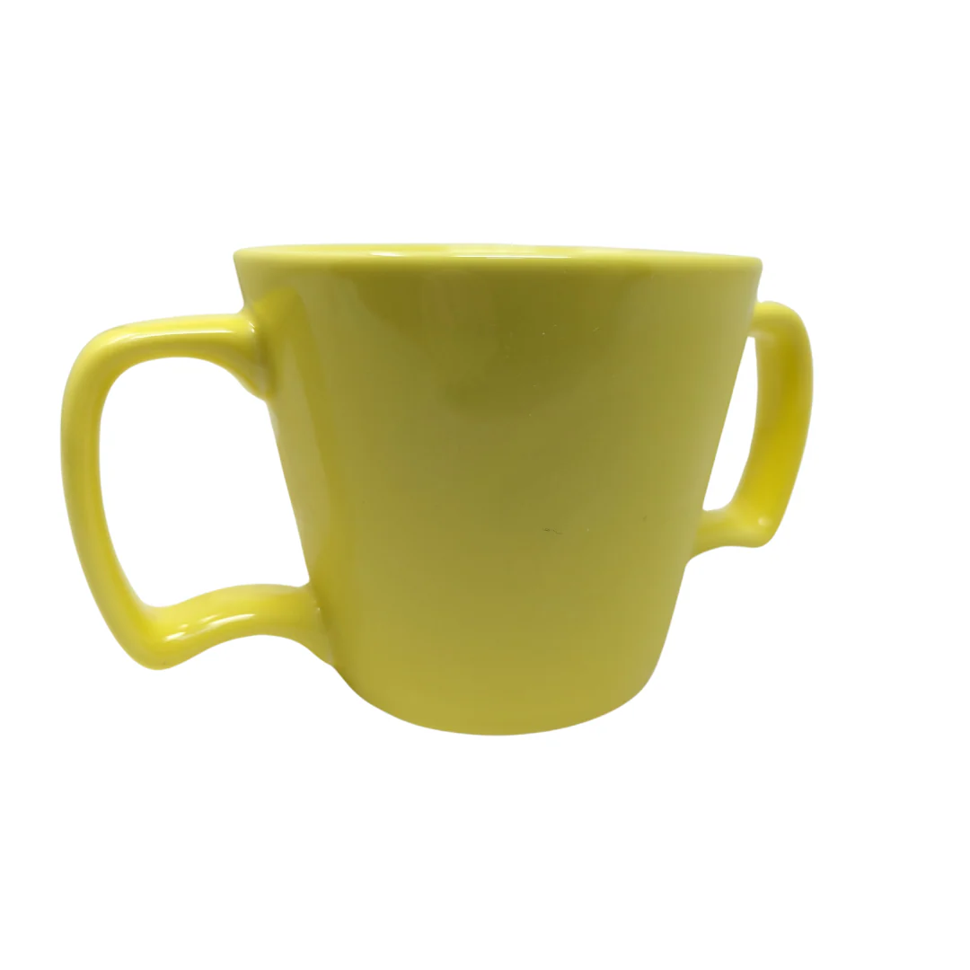 Olympia Heritage Double Handle 300ml Mug - Yellow - Image 3