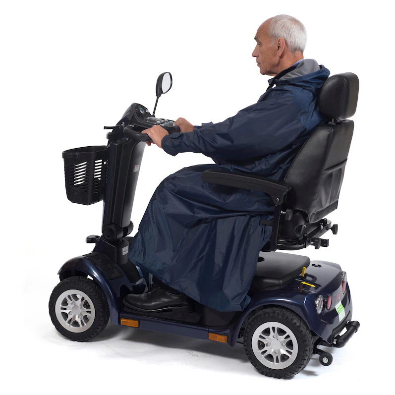 Simplantex Mobility Scooter Coat Navy Blue Size Small – Waterproof Warm Cosy