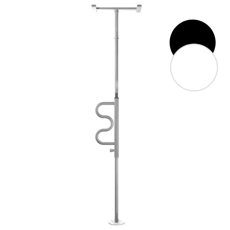 Floor to Ceiling Security Pole with Curved Grab Rail