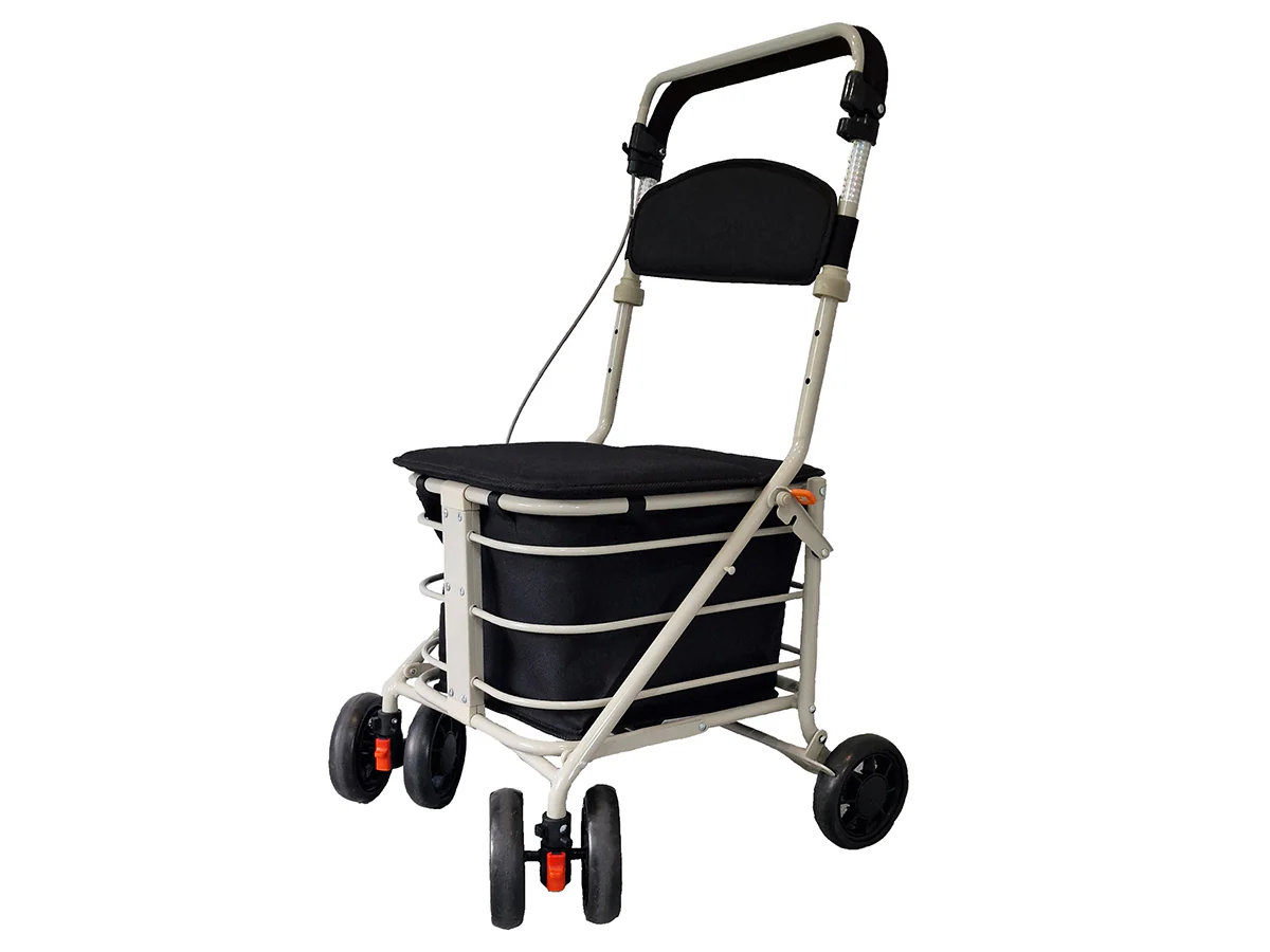 Shopping Trolley with Seat - Check or Black - Image 3