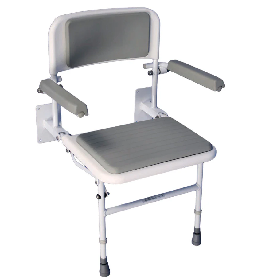Wall Mounted Shower Seat with Back and Arms