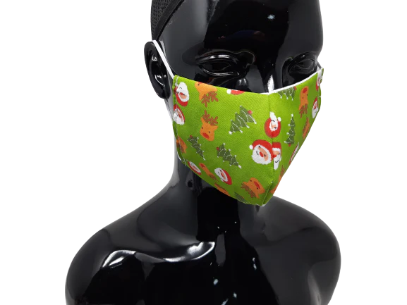 Washable and Reusable Santa with Rudolph Christmas Face Mask