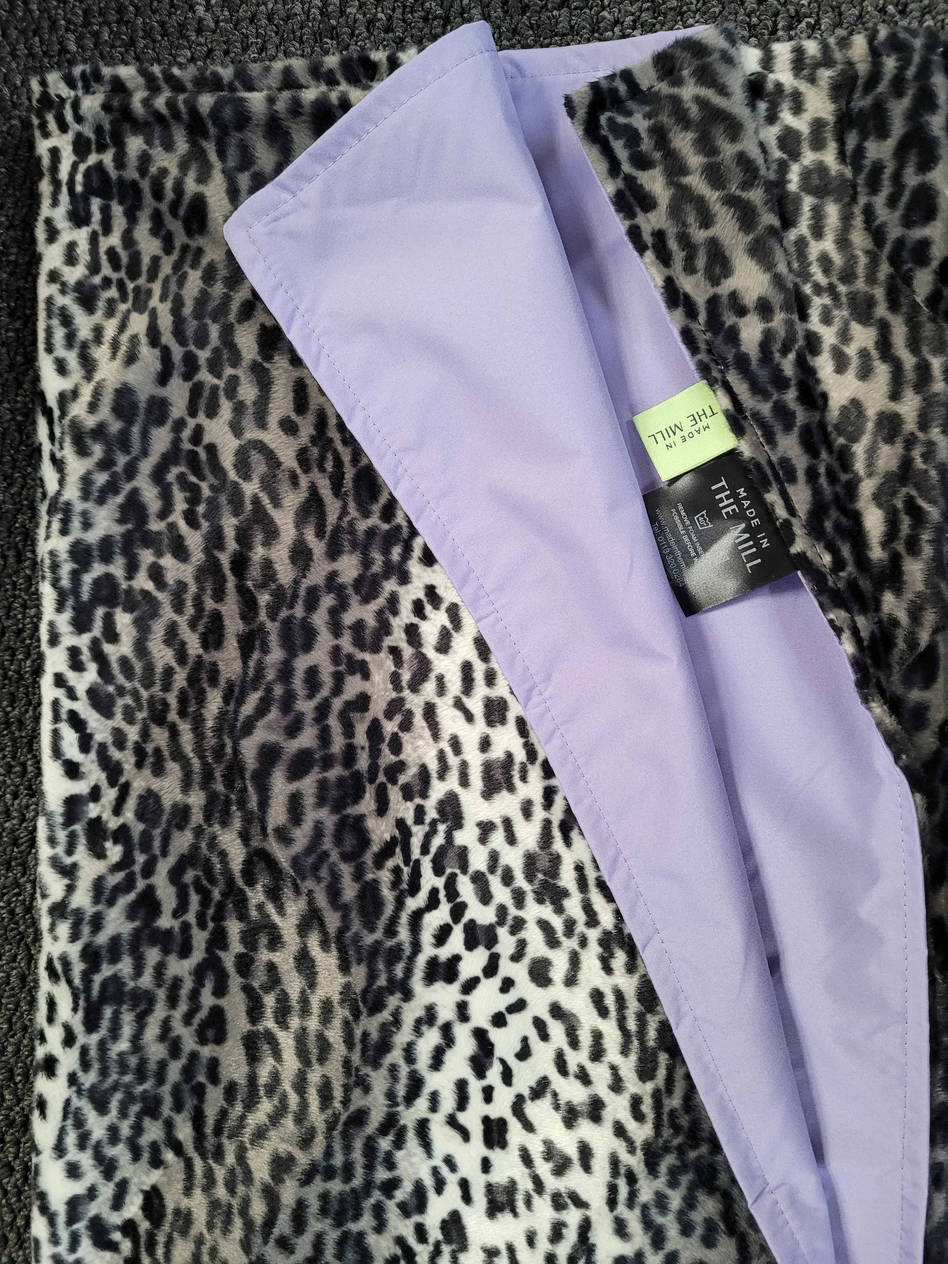 Water Resistant Cosy Fleece Blanket – Grey Cheetah Print from Made in the Mill - Image 6